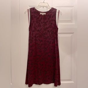 LOFT Relaxed Fit Cotton Dress Aubergine Size XS